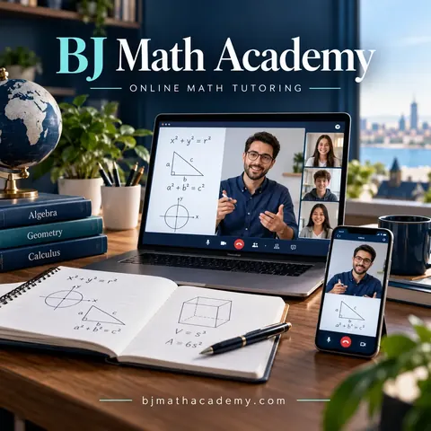 BJ Math Academy — imagery from the client website
