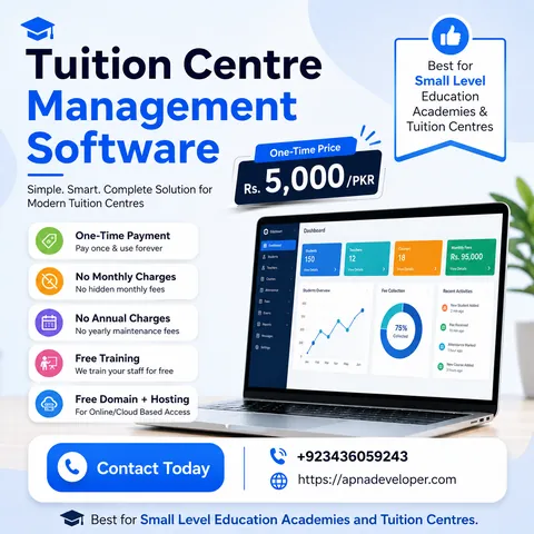 Tuition Centre Management Software — supplied software project artwork
